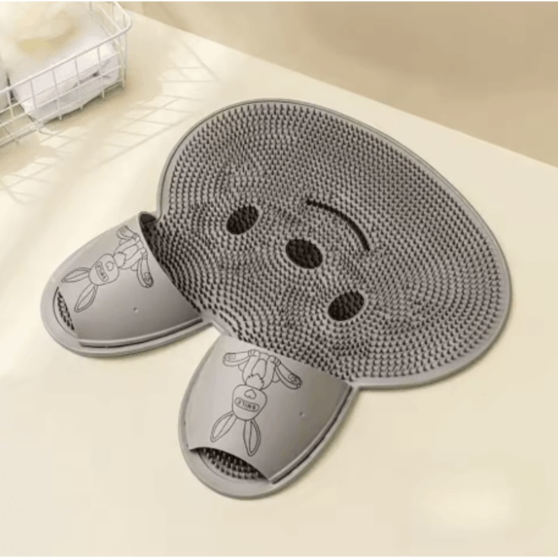 Silicone Rabbit Foot Washing Massage Mat Non Slip Shower Foot Scrubber For Dead Skin Removal 6