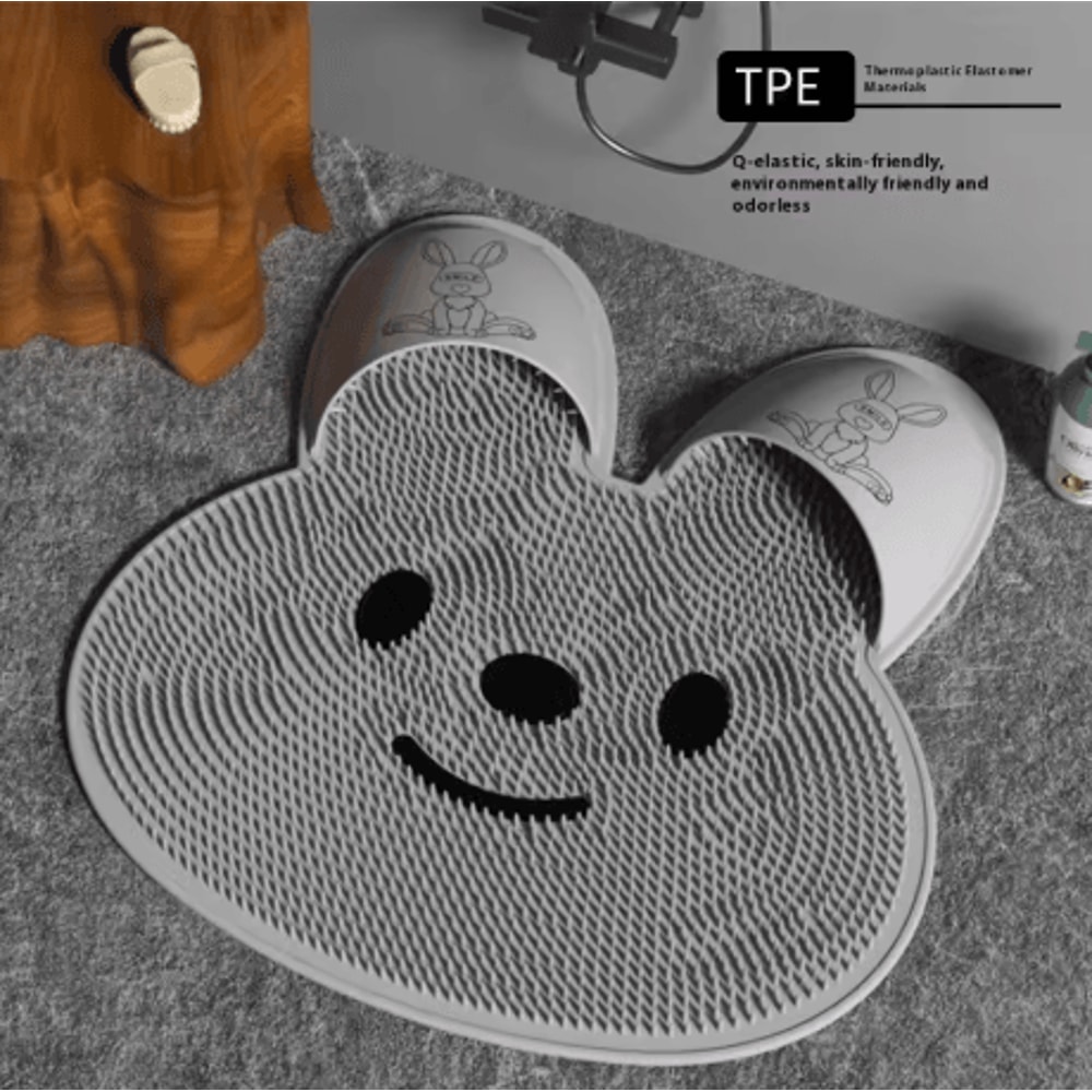 Silicone Rabbit Foot Washing Massage Mat Non Slip Shower Foot Scrubber For Dead Skin Removal 7