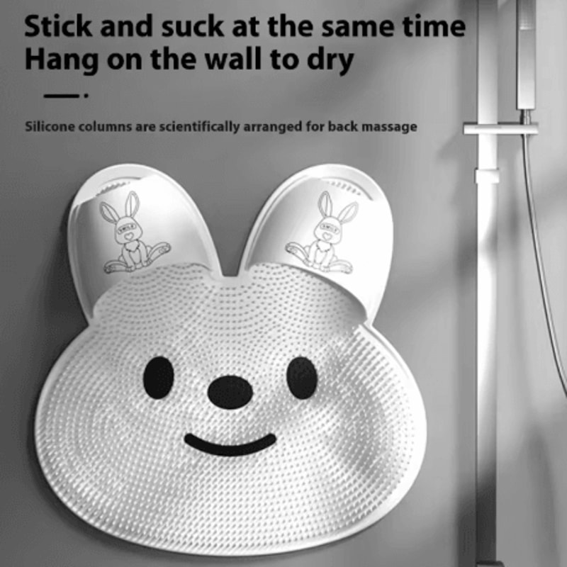 Silicone Rabbit Foot Washing Massage Mat Non Slip Shower Foot Scrubber For Dead Skin Removal 9