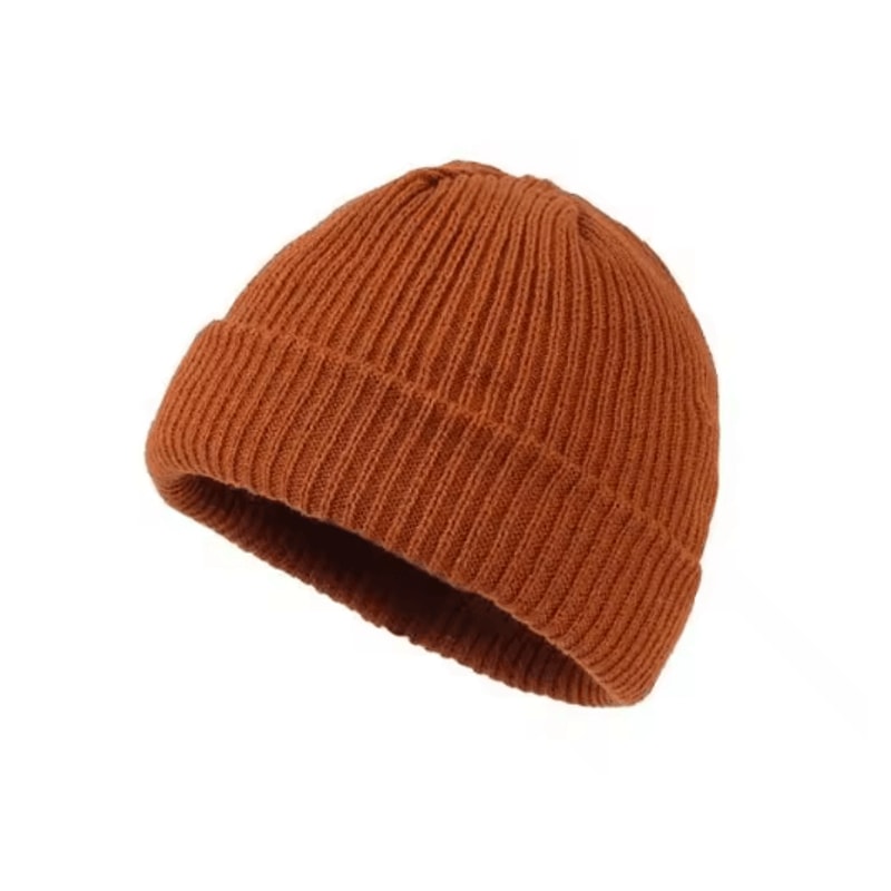 Unisex Solid Color Knitted Wool Beanie Hip Hop Melon Skin Hat For Autumn And Winter Warmth 1