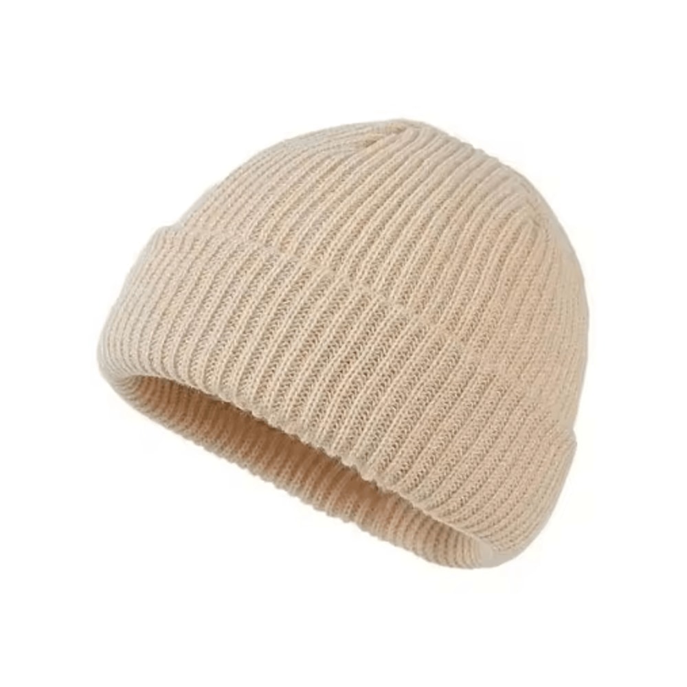 Unisex Solid Color Knitted Wool Beanie Hip Hop Melon Skin Hat For Autumn And Winter Warmth 3