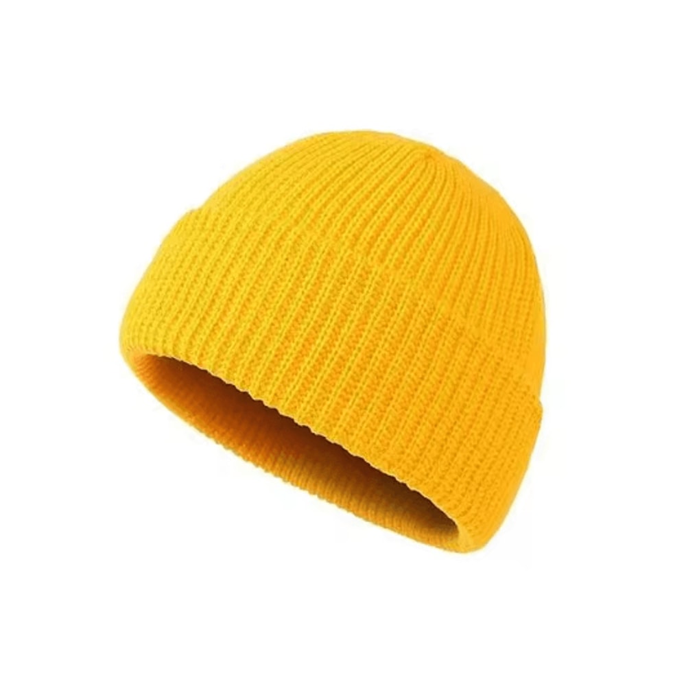 Unisex Solid Color Knitted Wool Beanie Hip Hop Melon Skin Hat For Autumn And Winter Warmth 11
