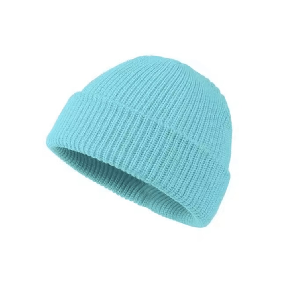 Unisex Solid Color Knitted Wool Beanie Hip Hop Melon Skin Hat For Autumn And Winter Warmth 4