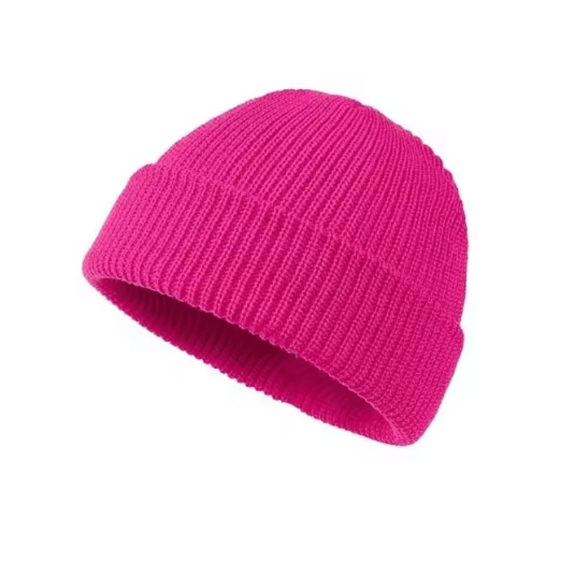 Unisex Solid Color Knitted Wool Beanie Hip Hop Melon Skin Hat For Autumn And Winter Warmth 5