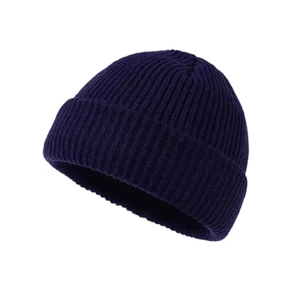 Unisex Solid Color Knitted Wool Beanie Hip Hop Melon Skin Hat For Autumn And Winter Warmth 6