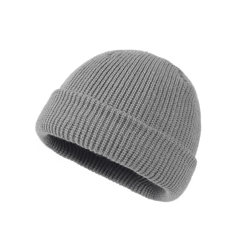 Unisex Solid Color Knitted Wool Beanie Hip Hop Melon Skin Hat For Autumn And Winter Warmth 8