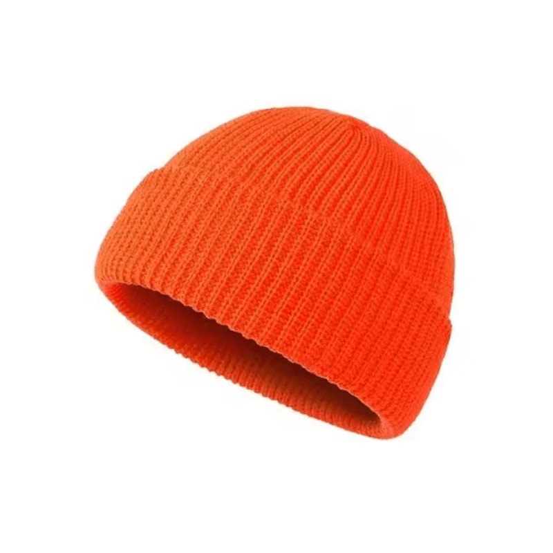 Unisex Solid Color Knitted Wool Beanie Hip Hop Melon Skin Hat For Autumn And Winter Warmth 9