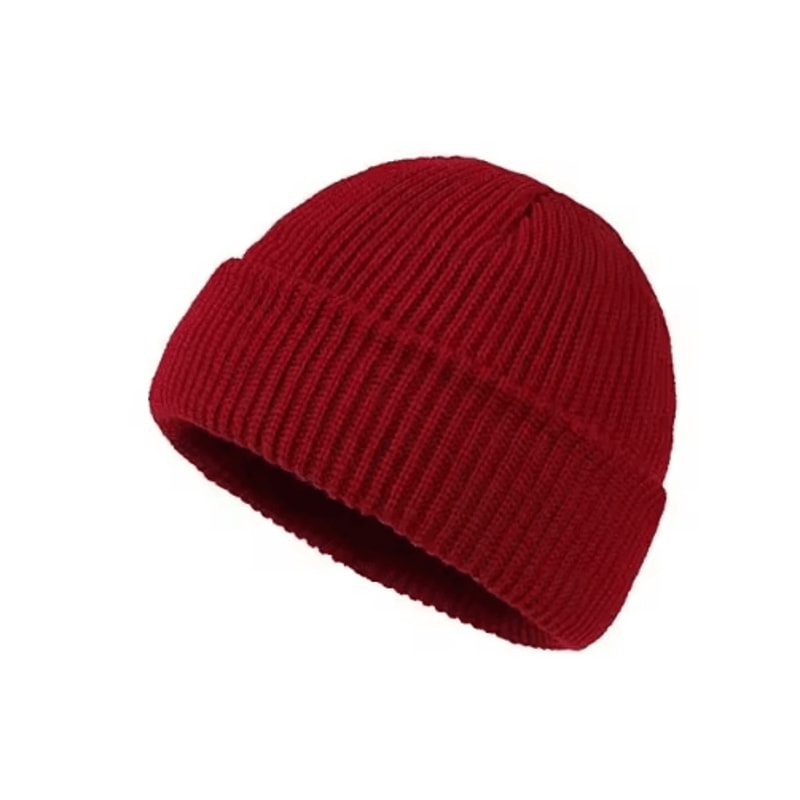Unisex Solid Color Knitted Wool Beanie Hip Hop Melon Skin Hat For Autumn And Winter Warmth 18