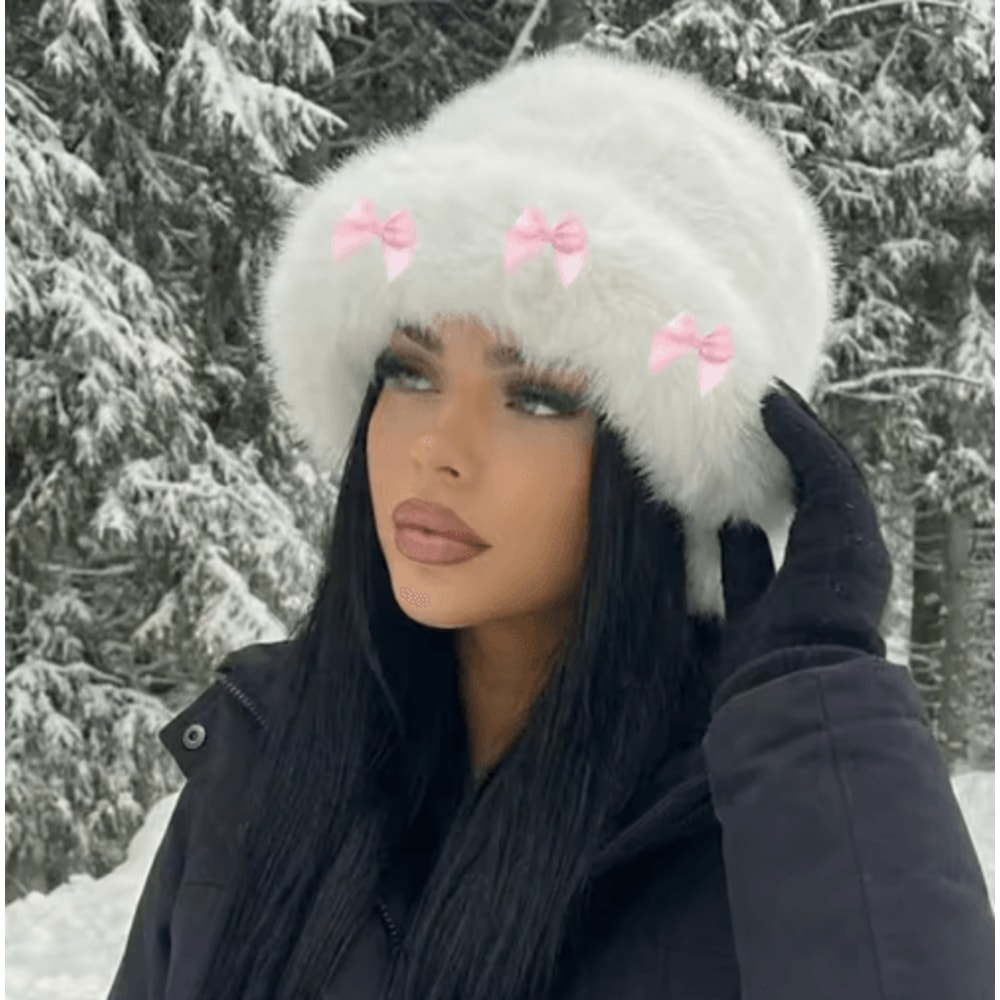 Womens Furry Winter Hat Korean Style Thickened Mongolian Faux Fur Hat For Autumn And Winter 2