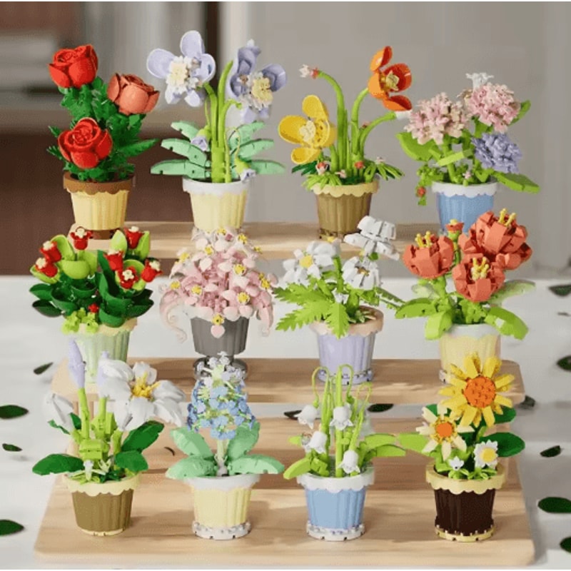 DIY Eternal Flower Building Blocks Creative Assembling Toy For Kids Decorative Gifts 0