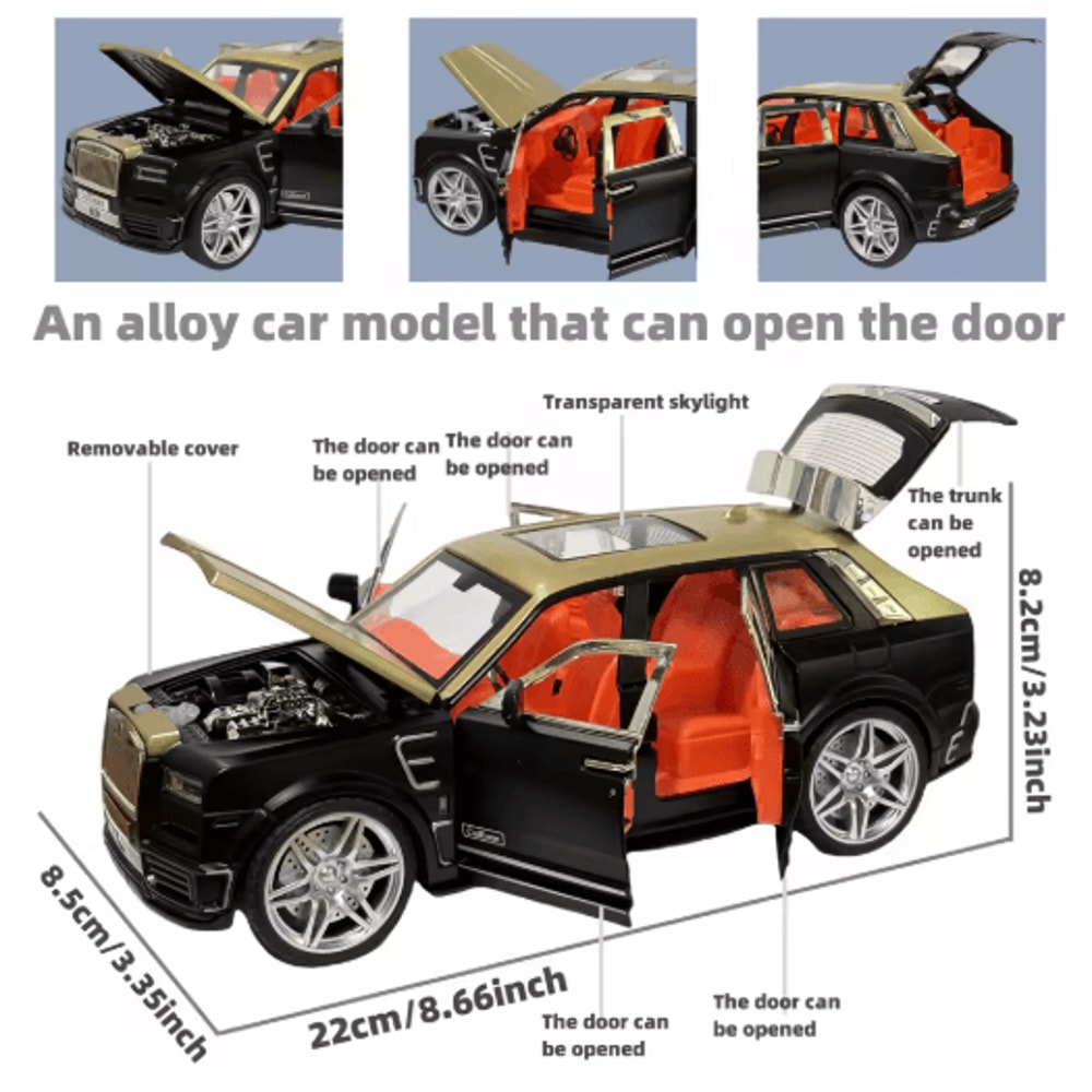 1 24 Alloy Diecast Car Model Simulation Vehicle With Opening Doors And Pull Back Action 8