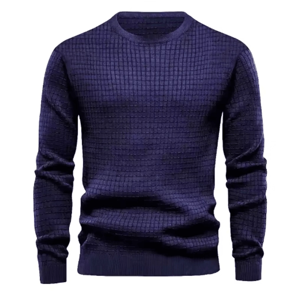 Mens Crew Neck Sweatshirt Solid Color Spring Jogging And Outdoor Sweatwear 1