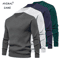 Mens Crew Neck Sweatshirt Solid Color Spring Jogging And Outdoor Sweatwear 0