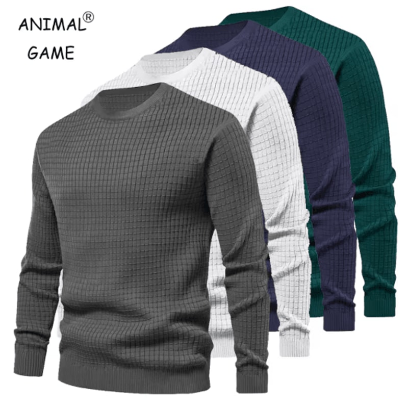 Mens Crew Neck Sweatshirt Solid Color Spring Jogging And Outdoor Sweatwear 0