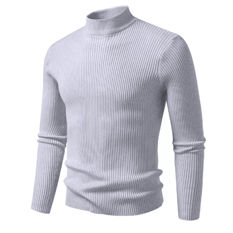 Mens Mock Neck Pullover Sweater High Neck Long Sleeve Winter Casual Knit 2