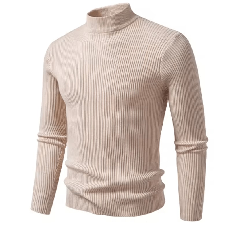 Mens Mock Neck Pullover Sweater High Neck Long Sleeve Winter Casual Knit 5
