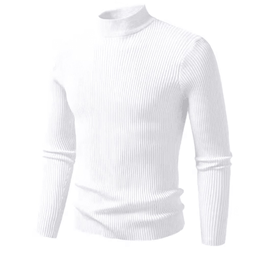 Mens Mock Neck Pullover Sweater High Neck Long Sleeve Winter Casual Knit 6