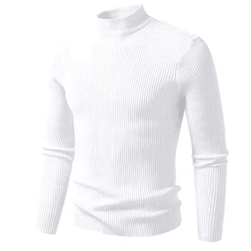 Mens Mock Neck Pullover Sweater High Neck Long Sleeve Winter Casual Knit 6