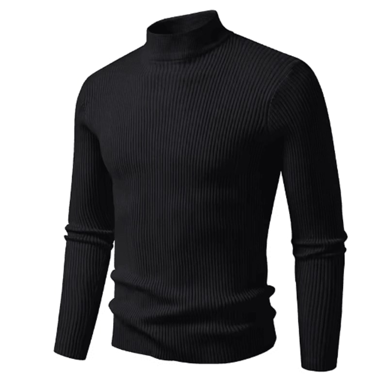Mens Mock Neck Pullover Sweater High Neck Long Sleeve Winter Casual Knit 7