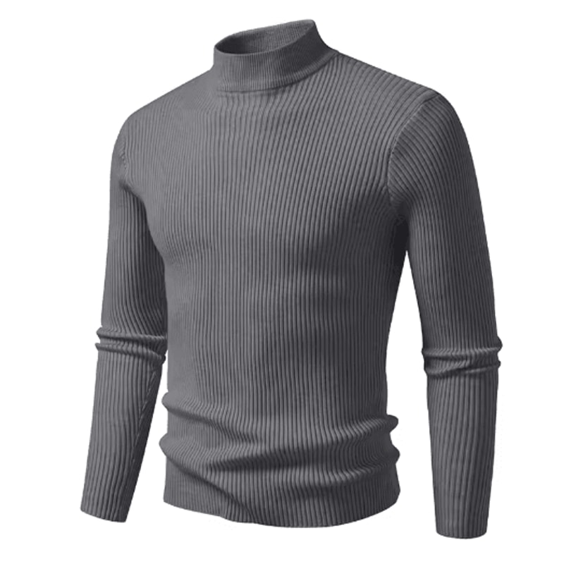 Mens Mock Neck Pullover Sweater High Neck Long Sleeve Winter Casual Knit 8