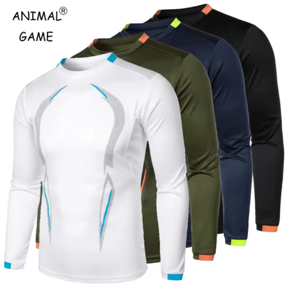 Mens Sports Training Long Sleeve T Shirt Quick Dry Lightweight Breathable Oversized Tee 0