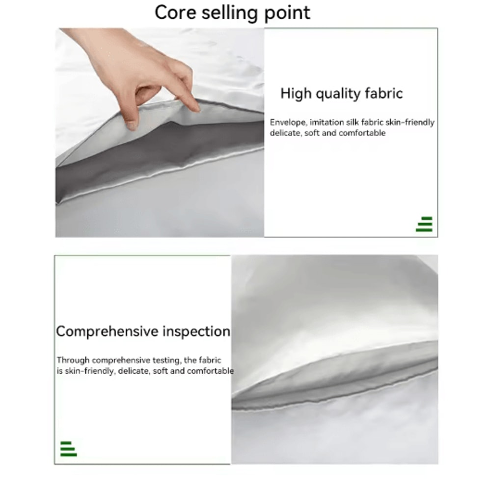 2 Piece Satin Silk Pillowcase Set Super Soft Hair And Beauty Pillow Cases Standard Size 14