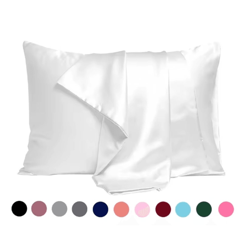 2 Piece Satin Silk Pillowcase Set Super Soft Hair And Beauty Pillow Cases Standard Size 0