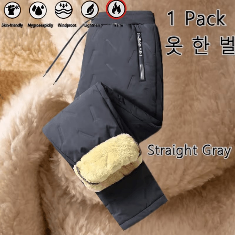 3 Pack Mens Winter Fleece Pants Waterproof Windproof Lambswool Thermal Trousers 7