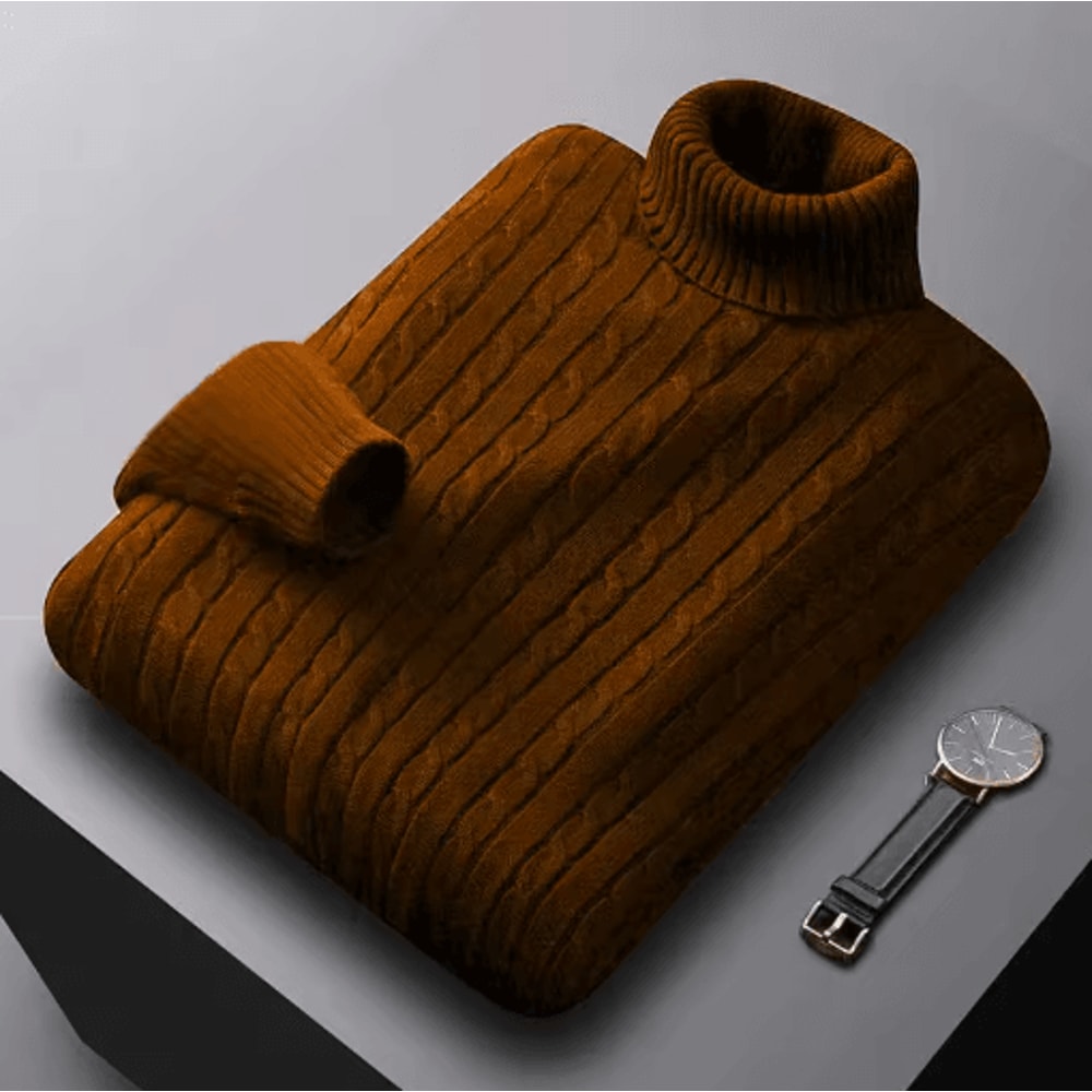Mens Autumn Turtleneck Knitted Sweater Lightweight Twist Pullover For Winter Streetwear 7