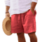 Mens Summer Linen Cotton Shorts Lightweight Breathable Gym And Beach Fitness Shorts 1