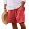 Mens Summer Linen Cotton Shorts Lightweight Breathable Gym And Beach Fitness Shorts 1