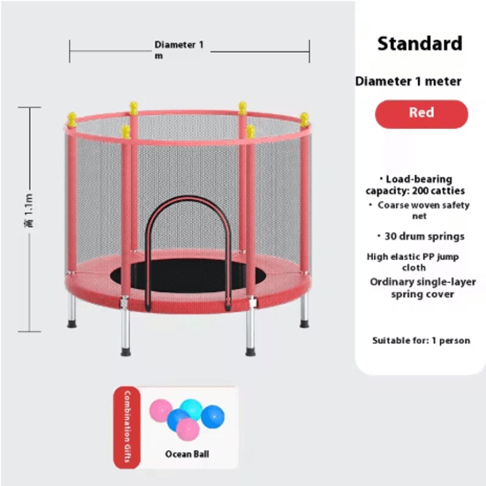 Childrens Indoor Trampoline Household Baby Bouncing Bed With Safety Band For Fun Exercise 23