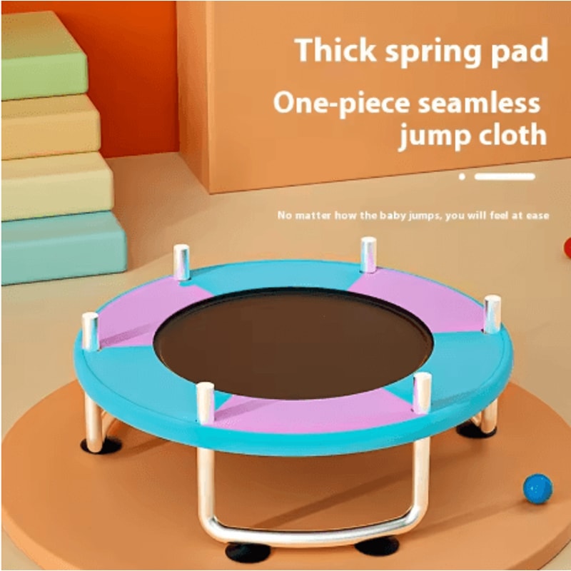 Childrens Indoor Trampoline Household Baby Bouncing Bed With Safety Band For Fun Exercise 27