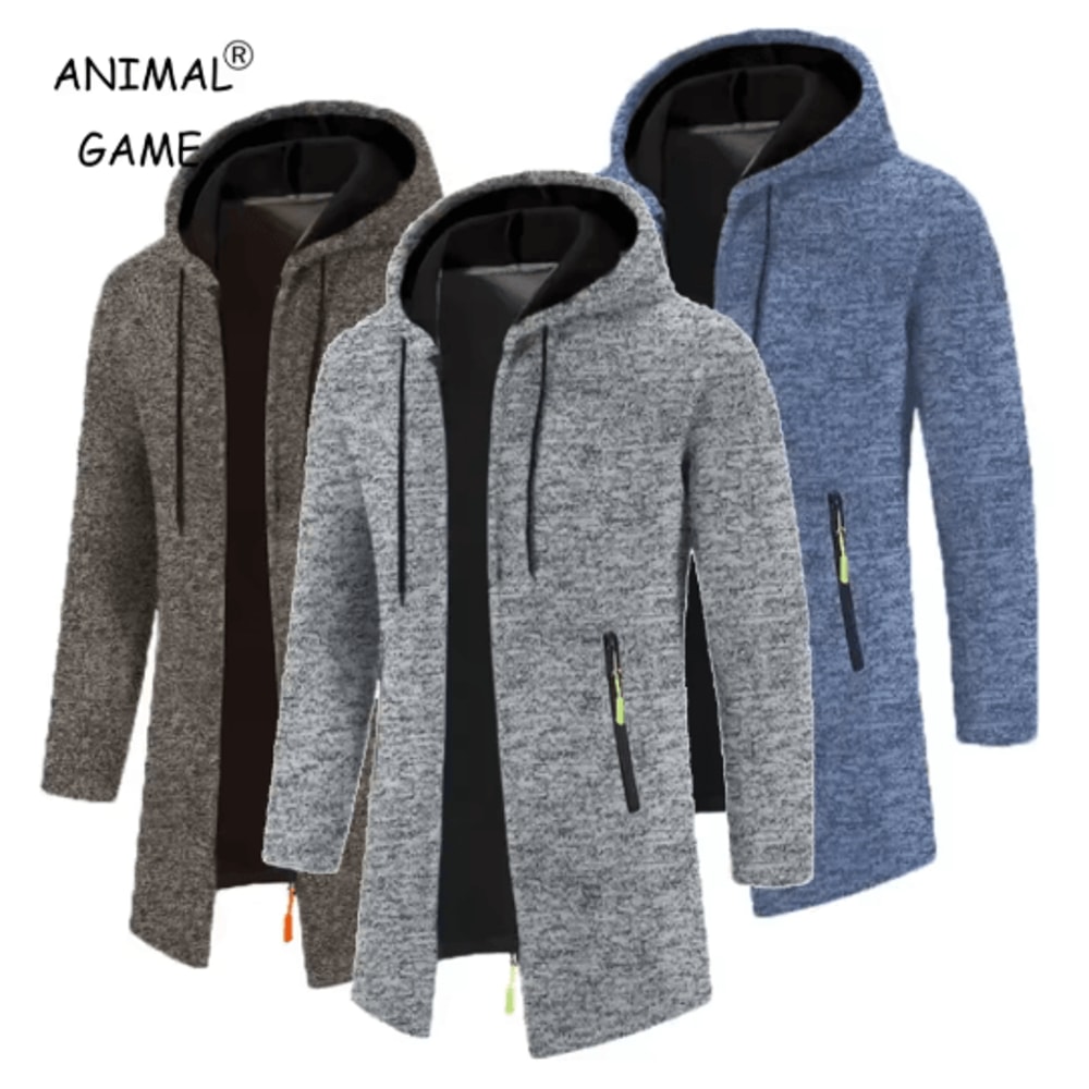 Mens Oversized Hooded Zip Up Sweatshirt Long Sleeve Solid Color Streetwear Hoodie Jacket For Autumn 0