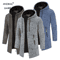 Mens Oversized Hooded Zip Up Sweatshirt Long Sleeve Solid Color Streetwear Hoodie Jacket For Autumn 0