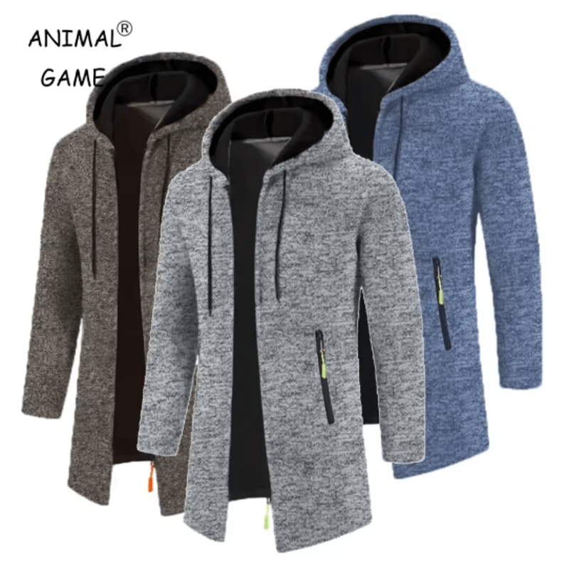 Mens Oversized Hooded Zip Up Sweatshirt Long Sleeve Solid Color Streetwear Hoodie Jacket For Autumn 0
