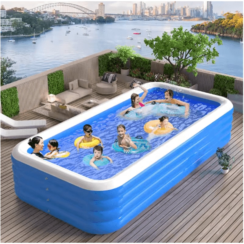 Inflatable Rectangular Swimming Pool Portable Large Adult Home Bath Pool 1
