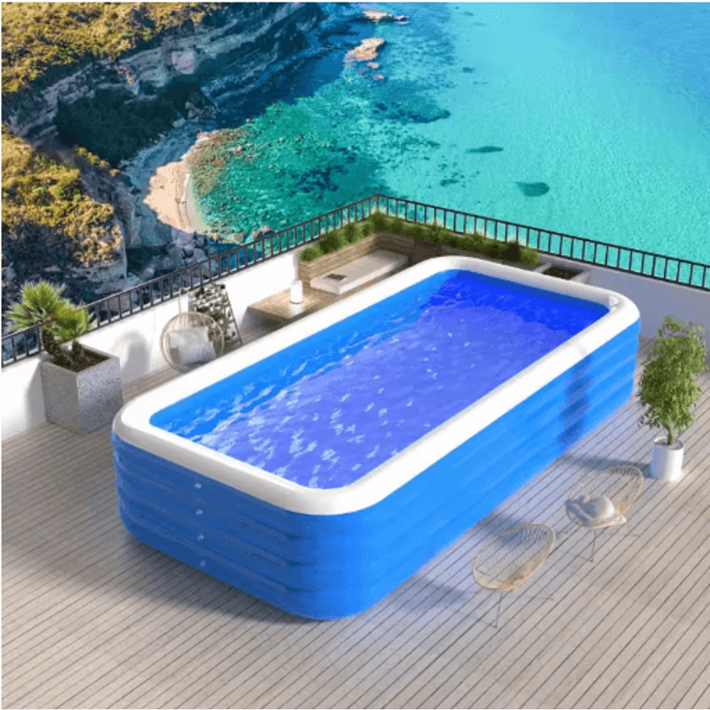 Inflatable Rectangular Swimming Pool Portable Large Adult Home Bath Pool 13