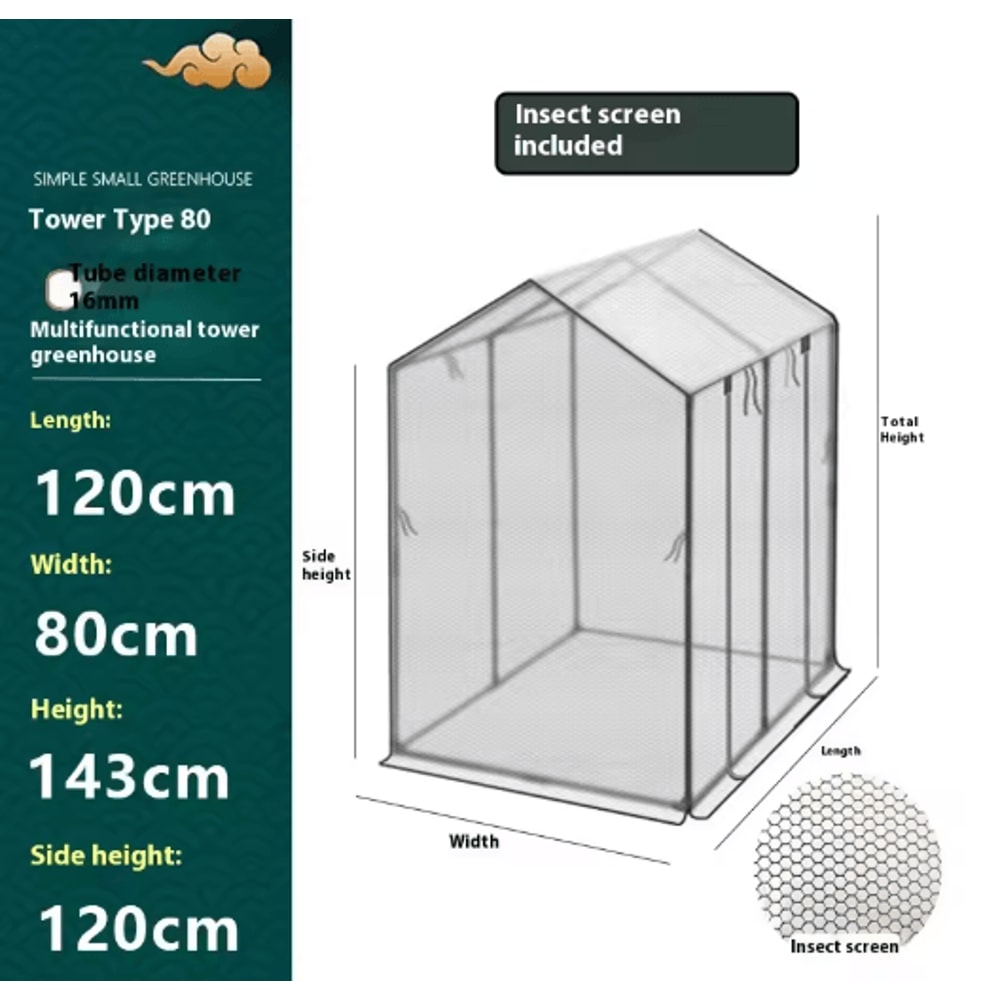 Tower Type Greenhouse Frame Plastic Coated Iron Pipe Support For Shade And Insect Net Plant House 9