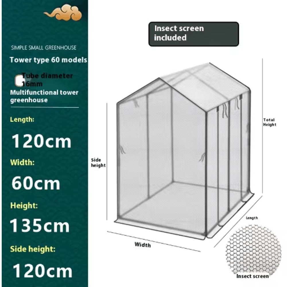 Tower Type Greenhouse Frame Plastic Coated Iron Pipe Support For Shade And Insect Net Plant House 11