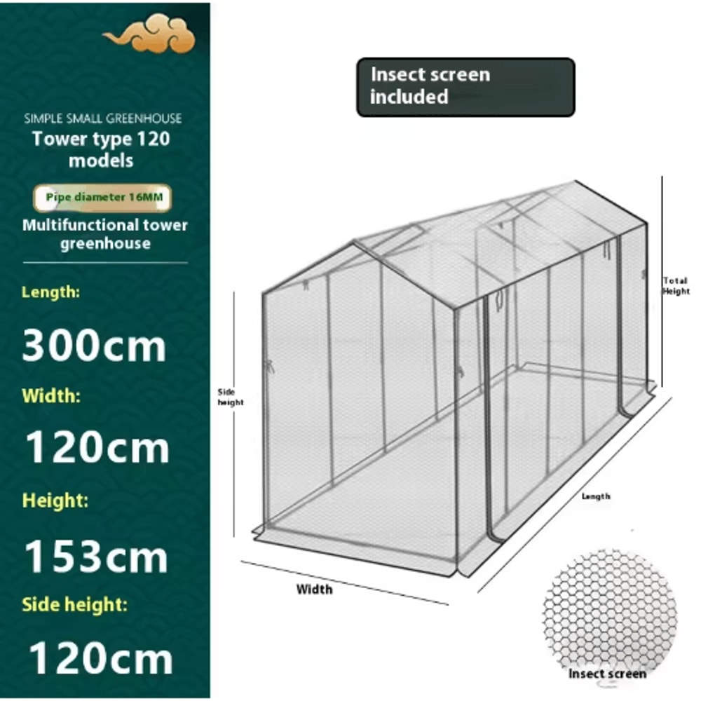 Tower Type Greenhouse Frame Plastic Coated Iron Pipe Support For Shade And Insect Net Plant House 3