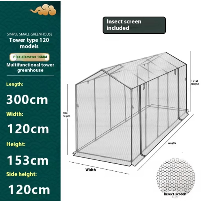 Tower Type Greenhouse Frame Plastic Coated Iron Pipe Support For Shade And Insect Net Plant House 3