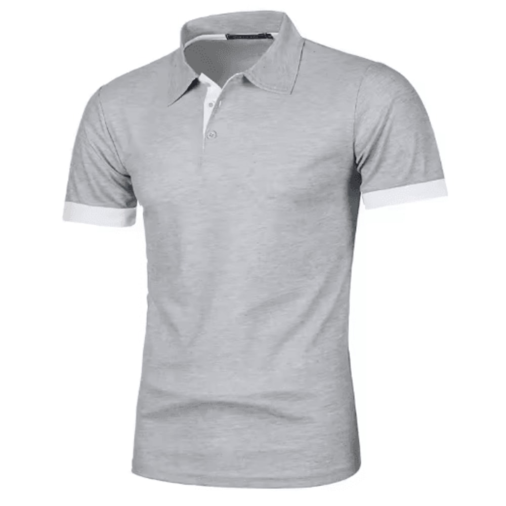 Mens Summer Short Sleeve Polo Shirt Lightweight Breathable Lapel Streetwear Business Tee 1