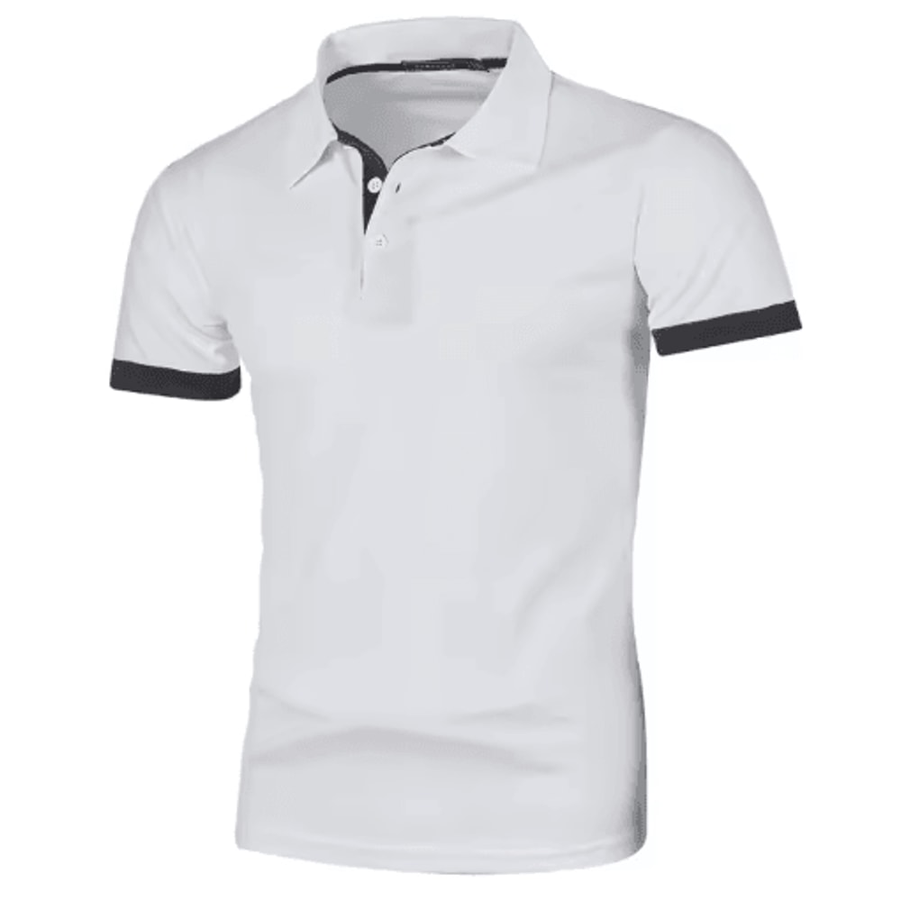 Mens Summer Short Sleeve Polo Shirt Lightweight Breathable Lapel Streetwear Business Tee 10