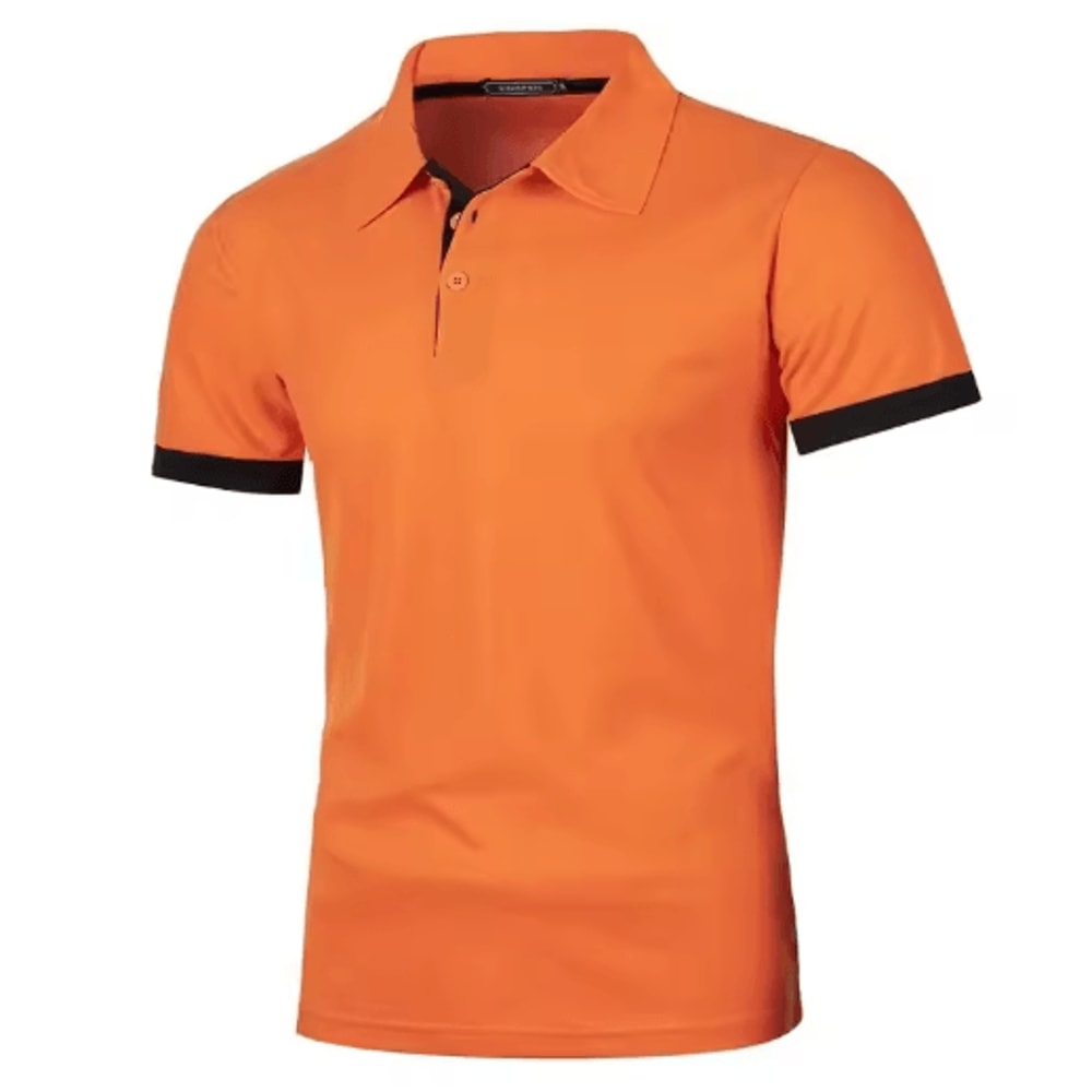 Mens Summer Short Sleeve Polo Shirt Lightweight Breathable Lapel Streetwear Business Tee 3