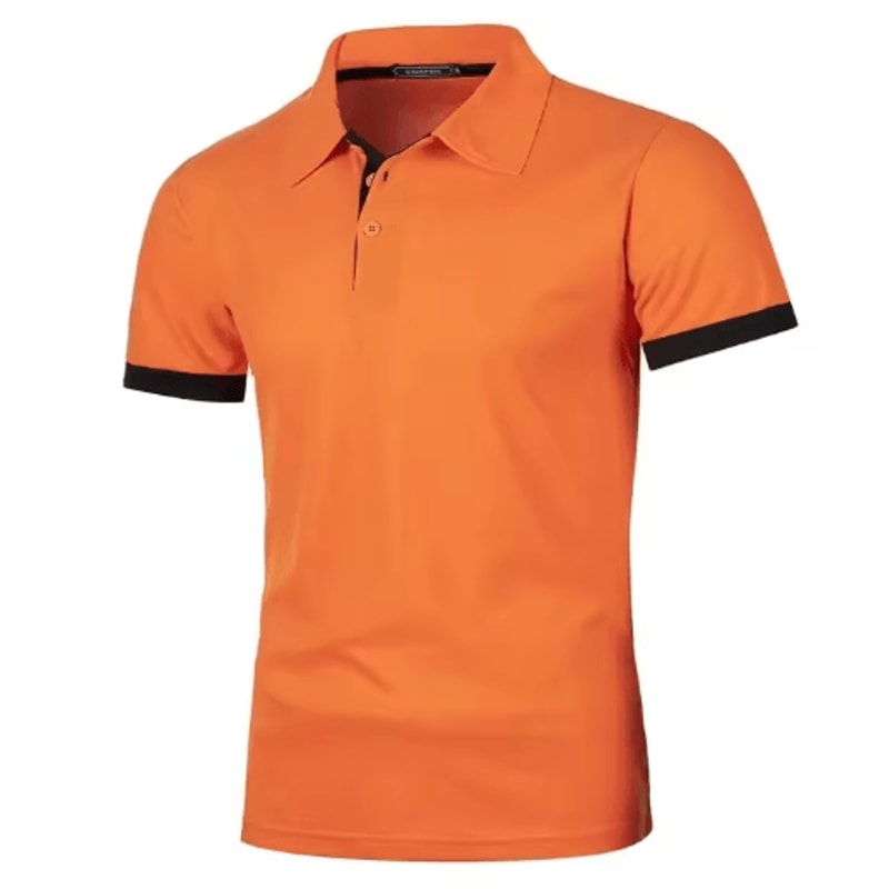 Mens Summer Short Sleeve Polo Shirt Lightweight Breathable Lapel Streetwear Business Tee 3