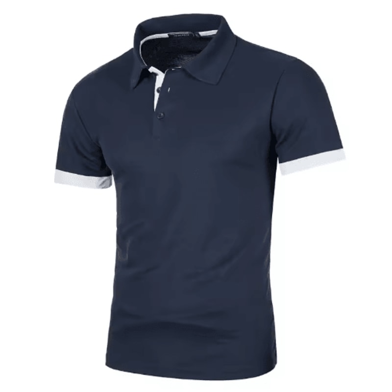 Mens Summer Short Sleeve Polo Shirt Lightweight Breathable Lapel Streetwear Business Tee 5