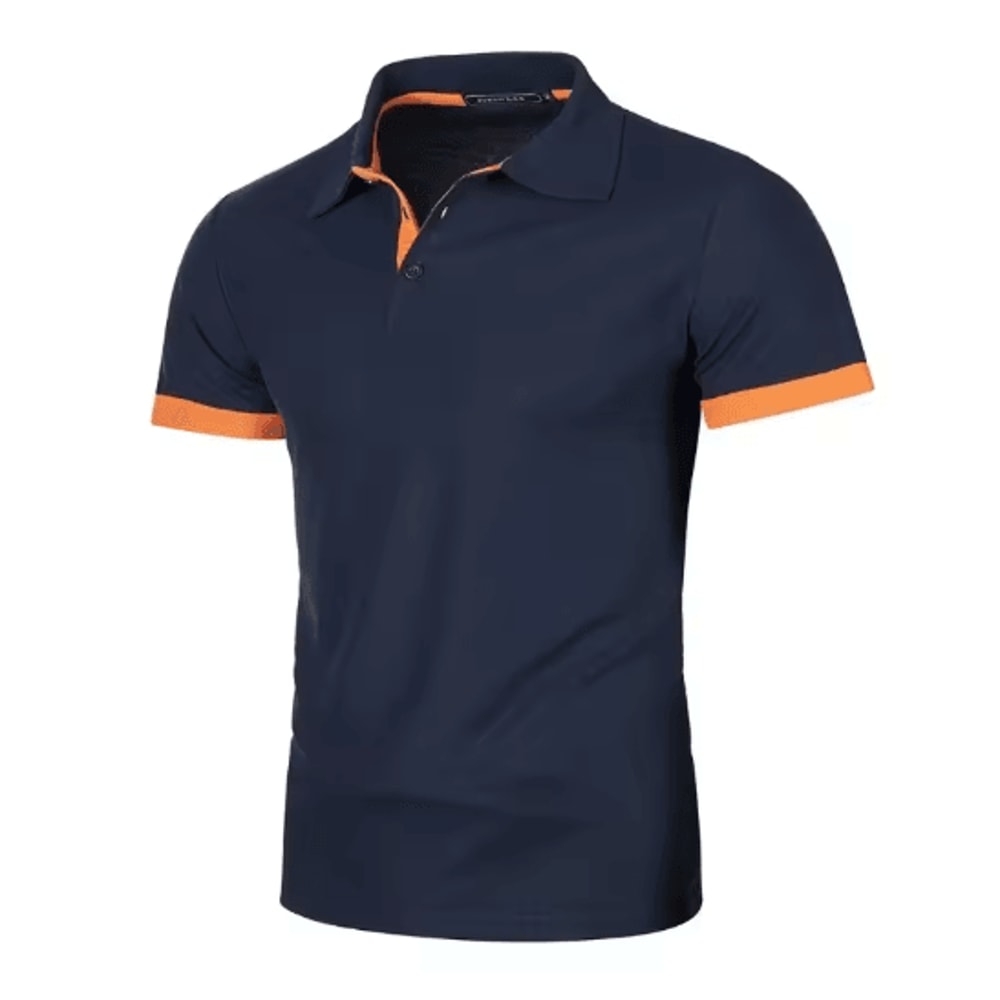 Mens Summer Short Sleeve Polo Shirt Lightweight Breathable Lapel Streetwear Business Tee 6