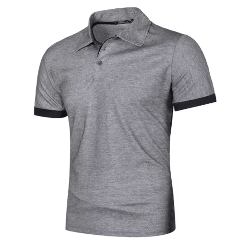 Mens Summer Short Sleeve Polo Shirt Lightweight Breathable Lapel Streetwear Business Tee 7