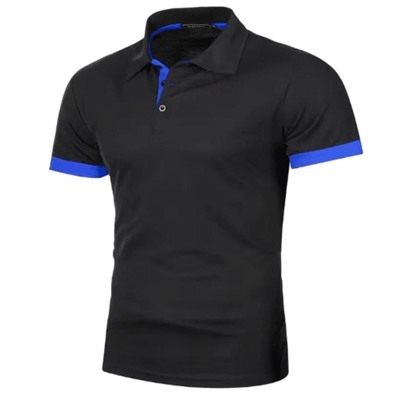 Mens Summer Short Sleeve Polo Shirt Lightweight Breathable Lapel Streetwear Business Tee 8
